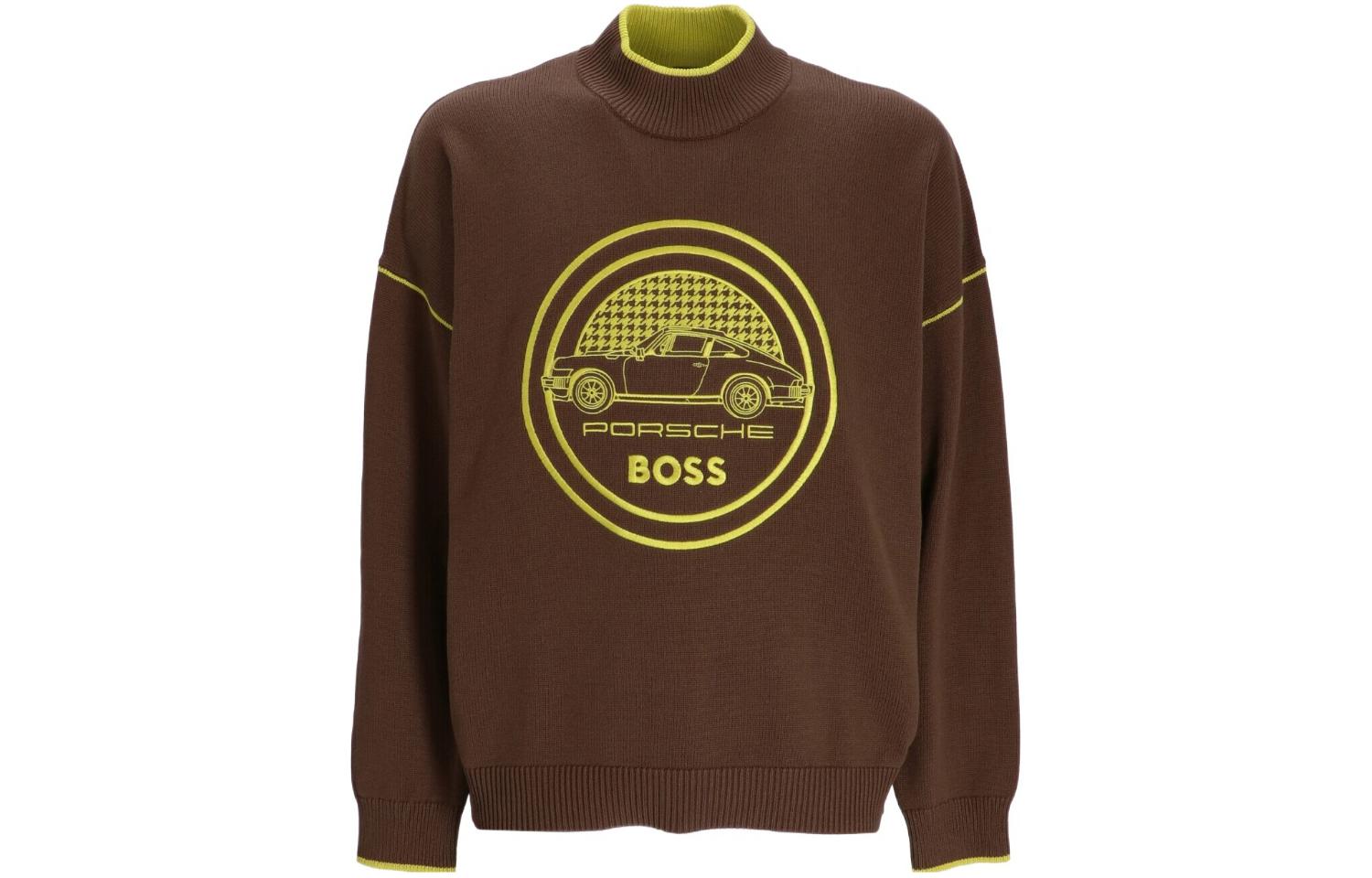 Order HUGO BOSS 圓領標誌印花套頭衫 棕綠色 50496955-361