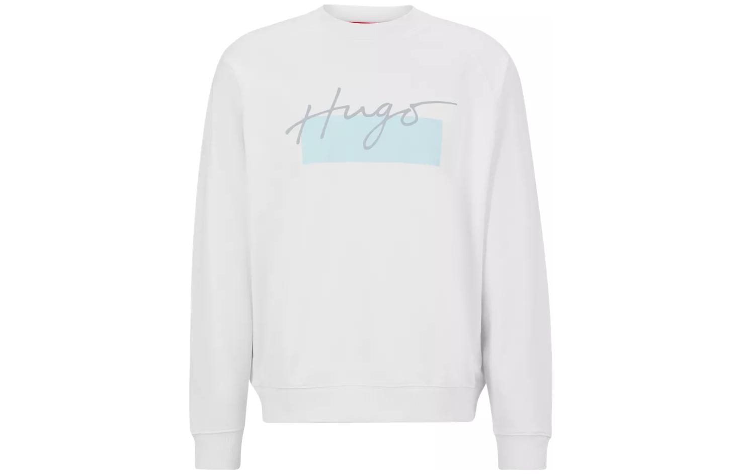 HUGO BOSS Crewneck Sweatshirt with Logo Graphic Print Long Sleeve 50493248-100
