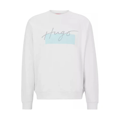 HUGO BOSS Crewneck Sweatshirt with Logo Graphic Print Long Sleeve 50493248-100