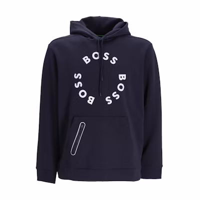 HUGO BOSS Dark Blue Letter Logo Print Hoodie 50487953-402