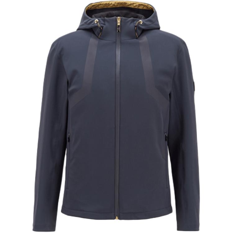 HUGO BOSS Detachable Hood Water-Resistant Jacket - Dark Blue 50434383-402
