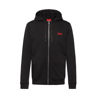 HUGO BOSS Embroidered Cotton Zip Sweatshirt Black 50414222-001