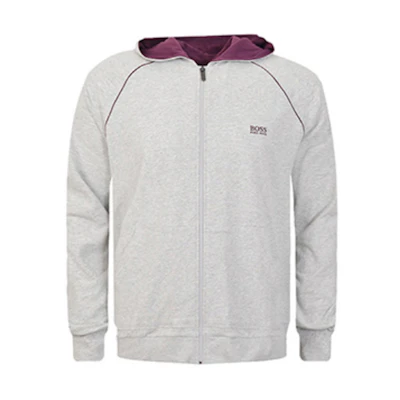 HUGO BOSS Embroidered Lightweight Hoodie Jacket - Gray 50381879-041