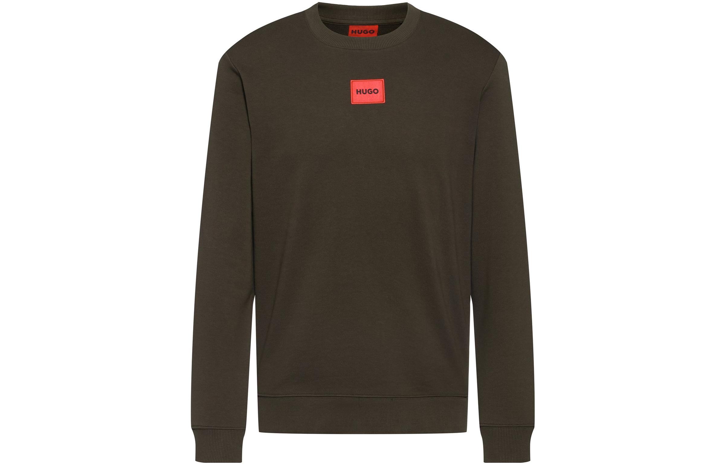 HUGO BOSS Embroidered Logo Crewneck Sweatshirt Men’s Green Long Sleeve 50447964-304