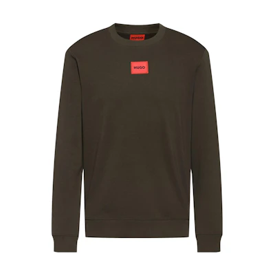 HUGO BOSS Embroidered Logo Crewneck Sweatshirt Men’s Green Long Sleeve 50447964-304