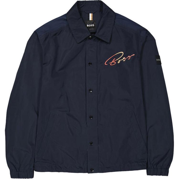 HUGO BOSS Embroidered Logo Long-Sleeve Jacket - Dark Blue 50468494-404