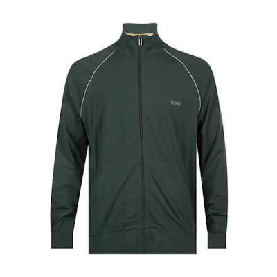 HUGO BOSS Embroidered Logo Zip-Up Long-Sleeve Sweatshirt Jacket Men Green 50469596-306