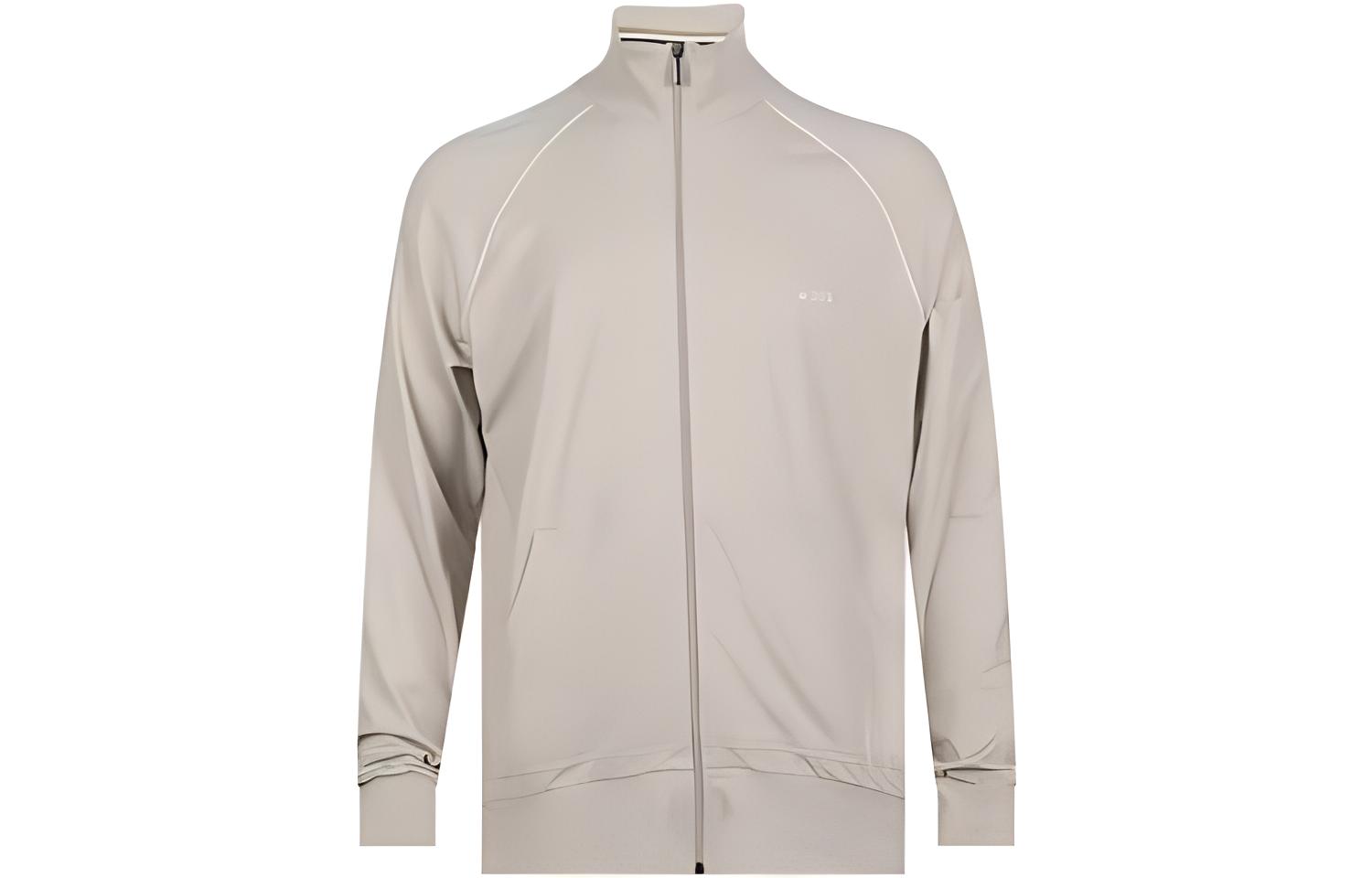 HUGO BOSS Embroidered Logo Zip-Up Long Sleeve Sweatshirt Men’s Off-White 50469596-276