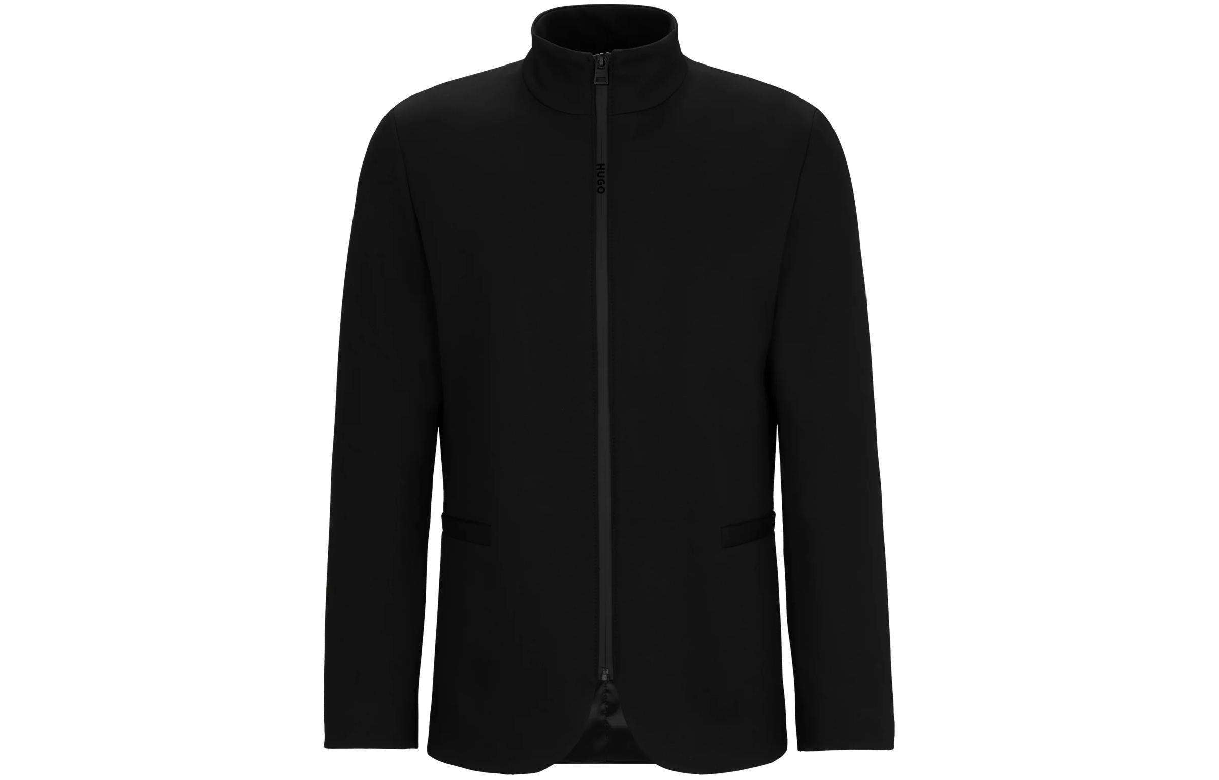 HUGO BOSS Extra-Slim Fit Stretch Jersey Zip-Up Jacket Stand Collar 50511137-001