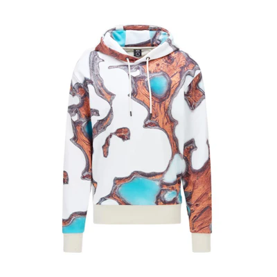HUGO BOSS Fall Hoodie White - Patterned Printed Long-Sleeve Sportswear 50459314-131