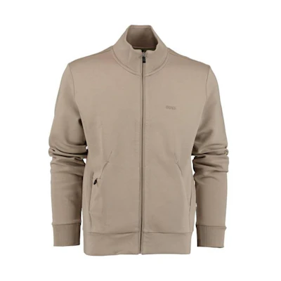 HUGO BOSS Fitted Zip-Up Stand Collar Jacket Khaki Color 50506152-334