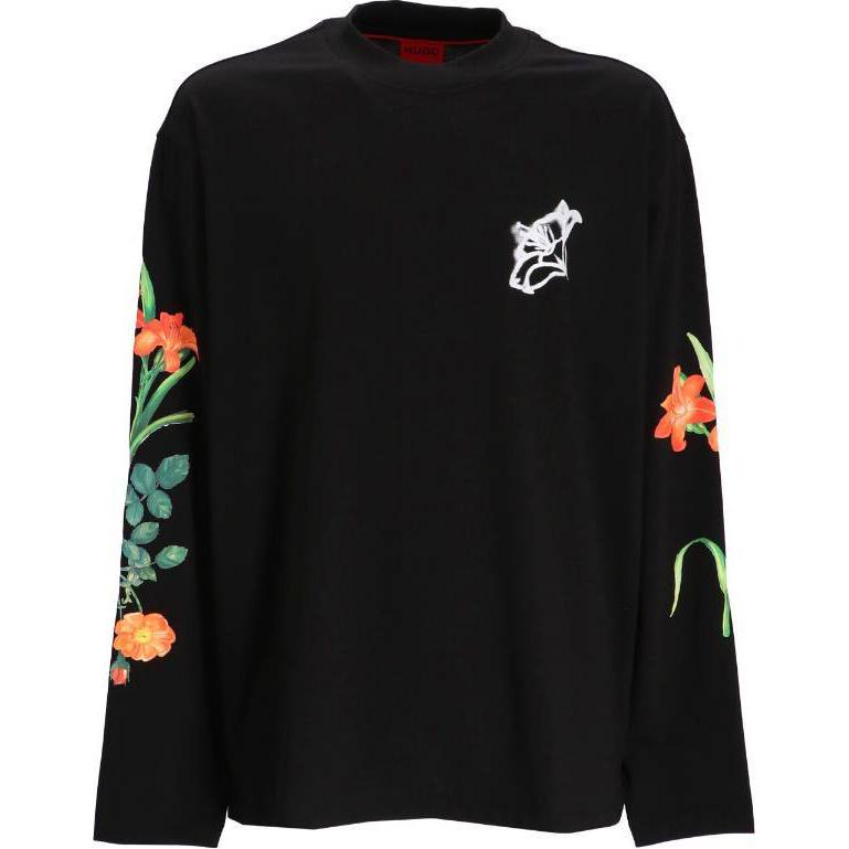HUGO BOSS Floral Embroidered Crewneck Sweatshirt Black 50517427-001