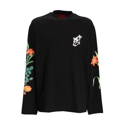 HUGO BOSS Floral Embroidered Crewneck Sweatshirt Black 50517427-001