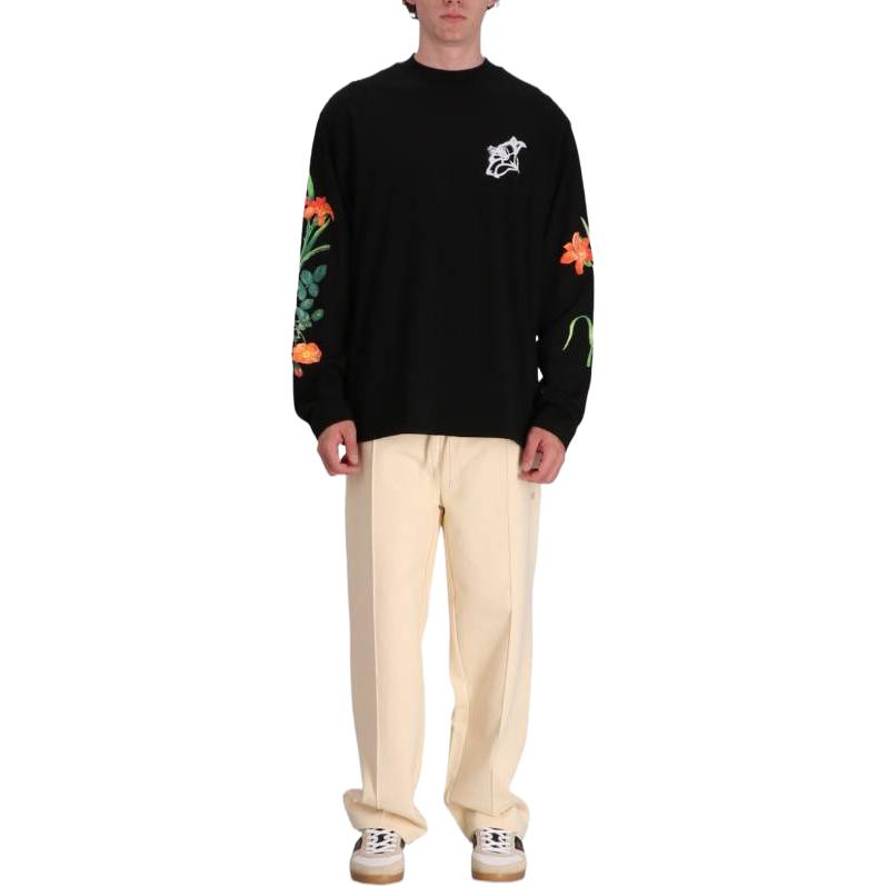 Lookbook HUGO BOSS 花卉刺繡黑色圓領衛衣 50517427-001