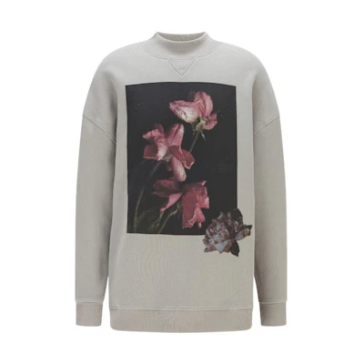 HUGO BOSS Floral Print Crewneck Sweatshirt Grey 50456990-051