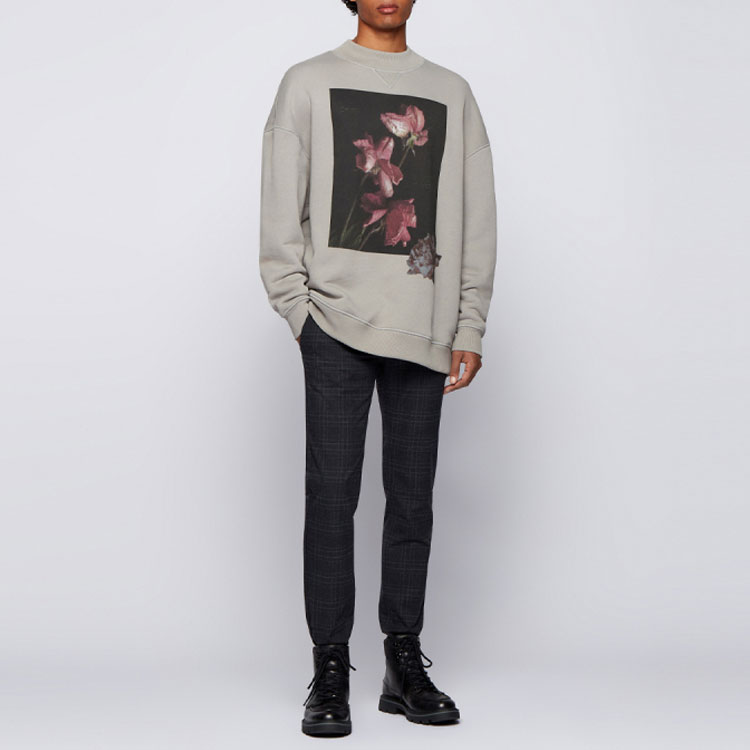 HUGO BOSS Floral Print Crewneck Sweatshirt Grey 50456990-051 圖 3
