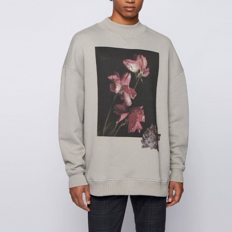 HUGO BOSS Floral Print Crewneck Sweatshirt Grey 50456990-051 圖 4