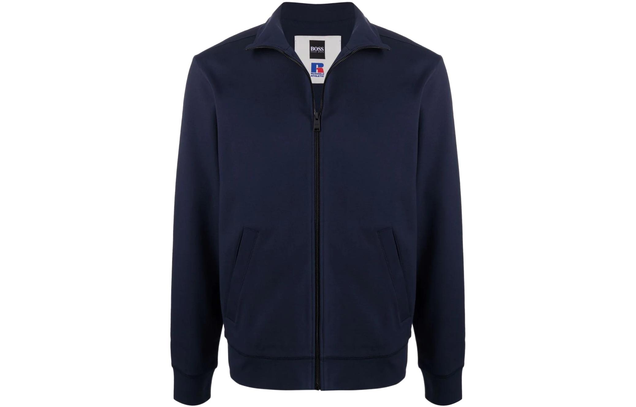 HUGO BOSS Full-Zip High-Collar Sweatshirt Jacket Blue 50458313-404
