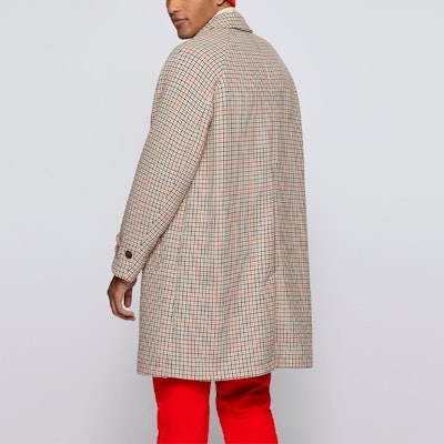 HUGO BOSS FW21 千鳥格紋中長款棕色鈕扣大衣. 50464120 262 Purchase HUGO BOSS FW21 千鳥格紋中長款棕色鈕扣大衣. 50464120 262