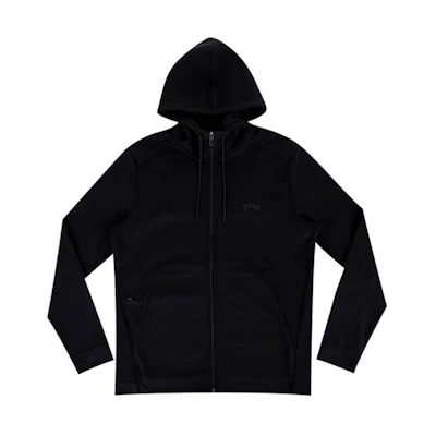 HUGO BOSS FW21 Black Logo Zipper Hoodie Jacket 50455083-001