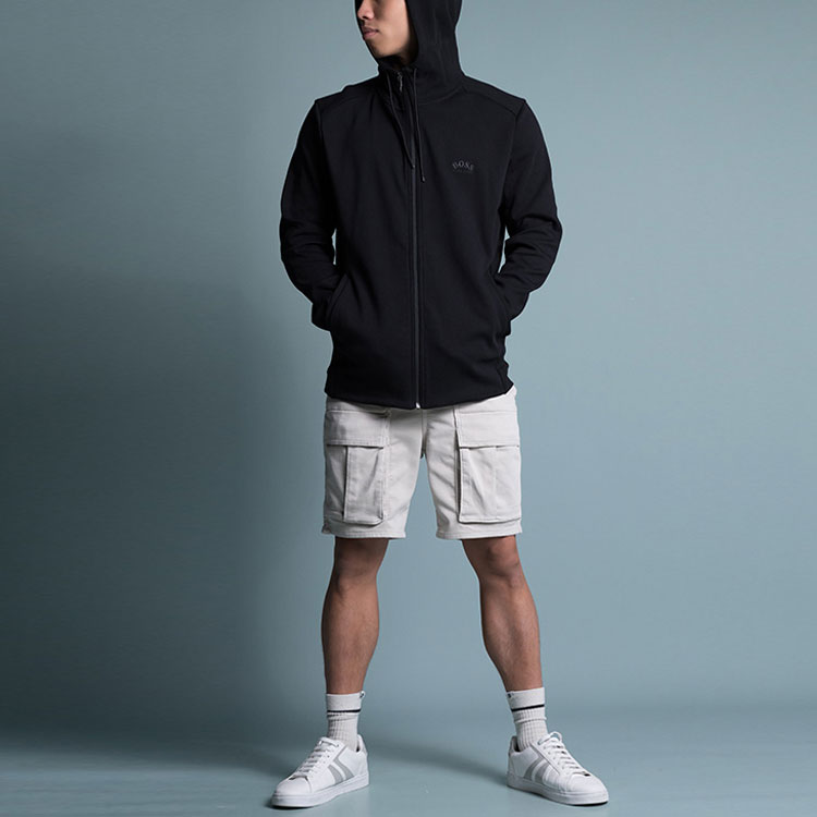 HUGO BOSS FW21 Black Logo Zipper Hoodie Jacket 50455083-001 圖 4