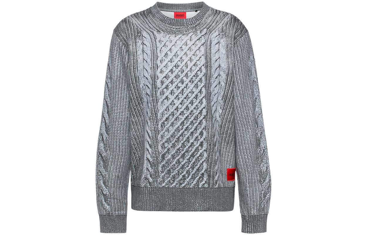 HUGO BOSS FW21 Cable-Knit Sweatshirt Men’s Grey 50463543-047