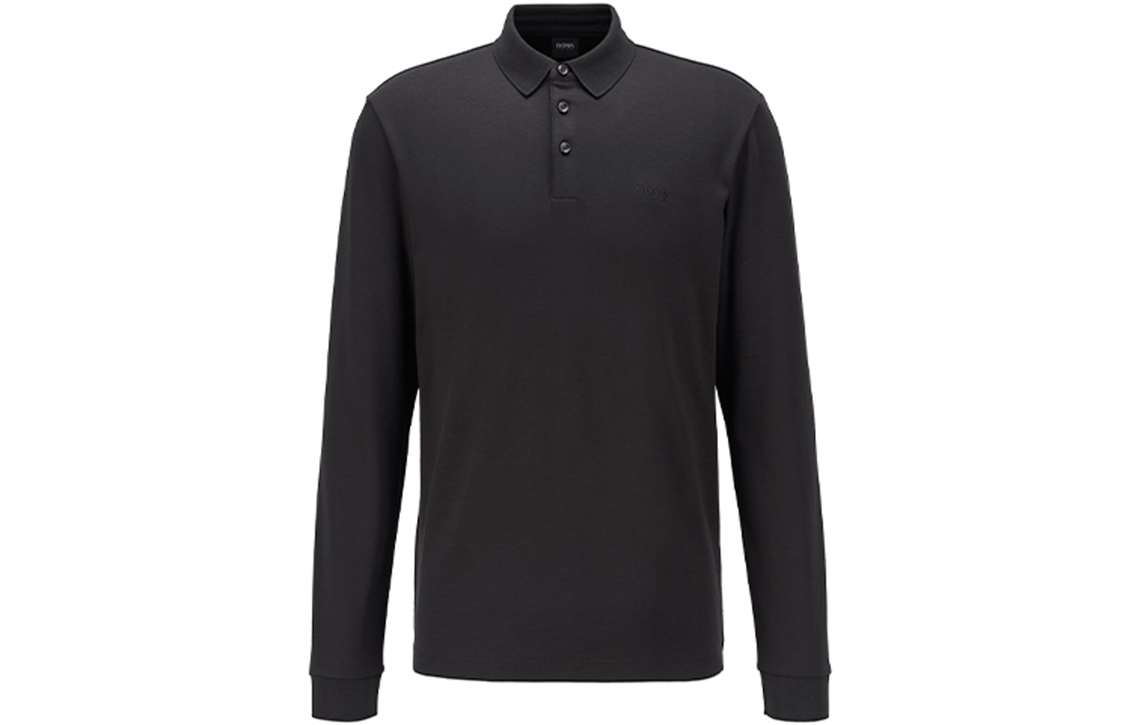 HUGO BOSS FW21 Embroidered Logo Long Sleeve Polo Shirt for Men. 50391826-001