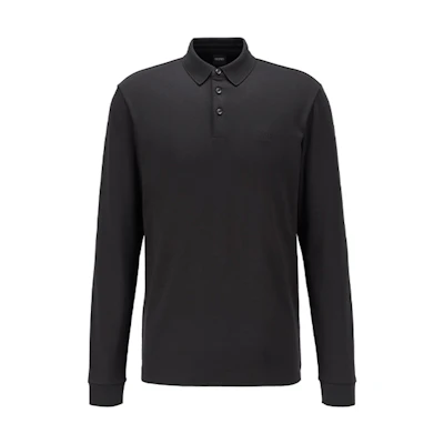 HUGO BOSS FW21 Embroidered Logo Long Sleeve Polo Shirt for Men. 50391826-001