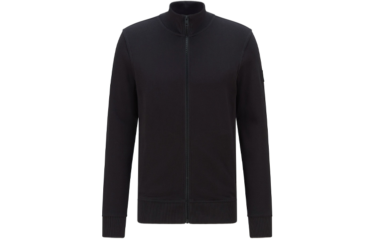HUGO BOSS FW21 Full-Zip Cotton Knit Relaxed Jacket Men’s Black 50426622-001