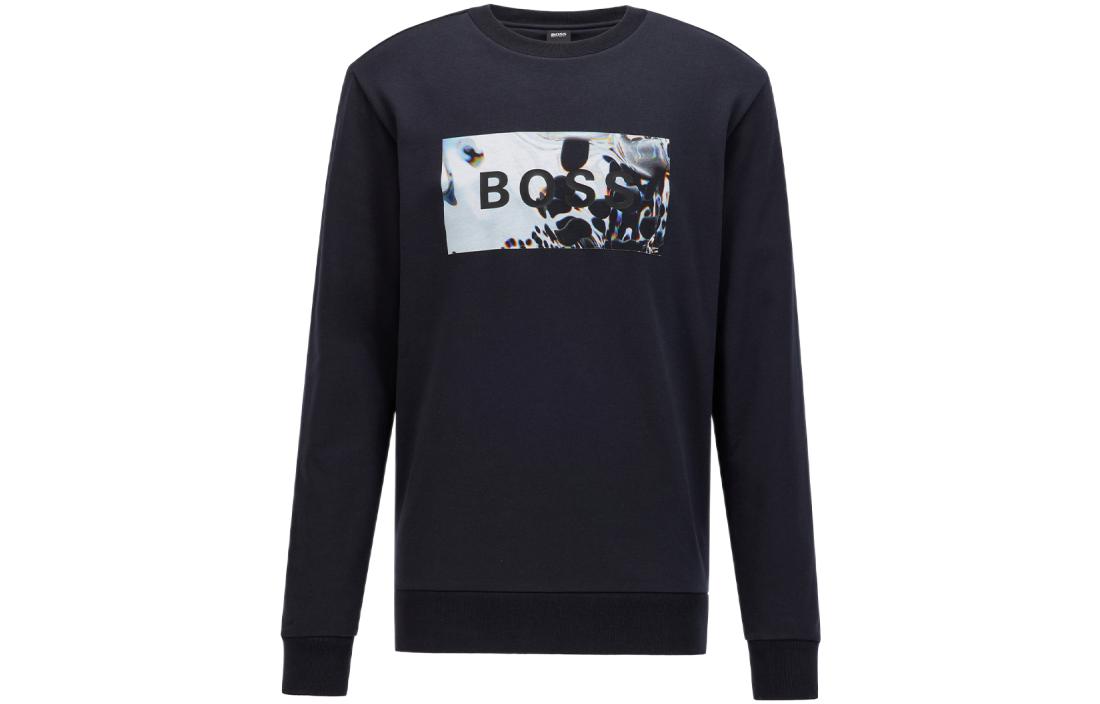 HUGO BOSS FW21 Logo Print Long Sleeve Sweatshirt Men’s Black 50466831-001