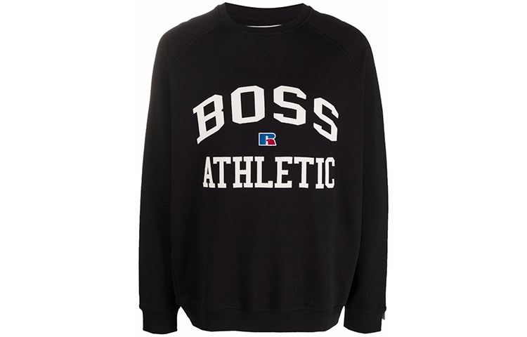 HUGO BOSS FW21 Logo Print Pullover Sweatshirt Black 50455995-001