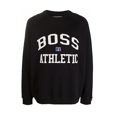 HUGO BOSS FW21 Logo Print Pullover Sweatshirt Black 50455995-001