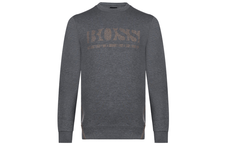 HUGO BOSS FW21 Mosaic Logo Slim Fit Sweatshirt Men’s Grey 50456419-031