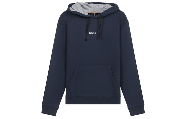 HUGO BOSS FW21 Navy Blue Hooded Sweatshirt 50462831-404