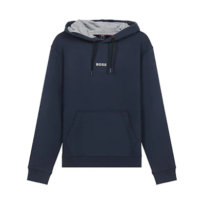 HUGO BOSS FW21 Navy Blue Hooded Sweatshirt 50462831-404