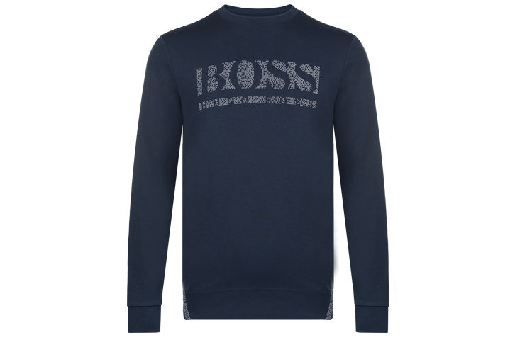 HUGO BOSS FW21 Slim Mosaic Logo Sweatshirt Blue 50456419-410