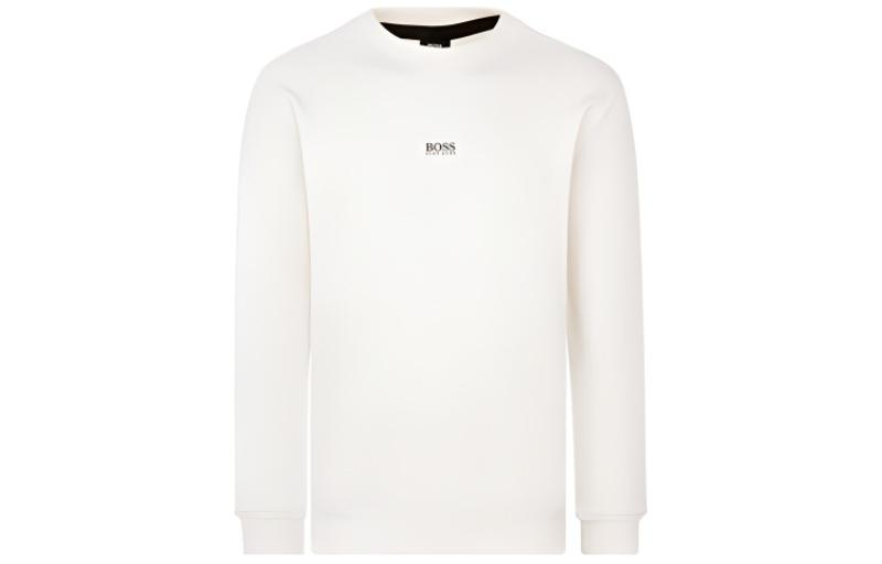 HUGO BOSS FW21 White Pullover Sweatshirt with Logo Design for Men 50459462-101