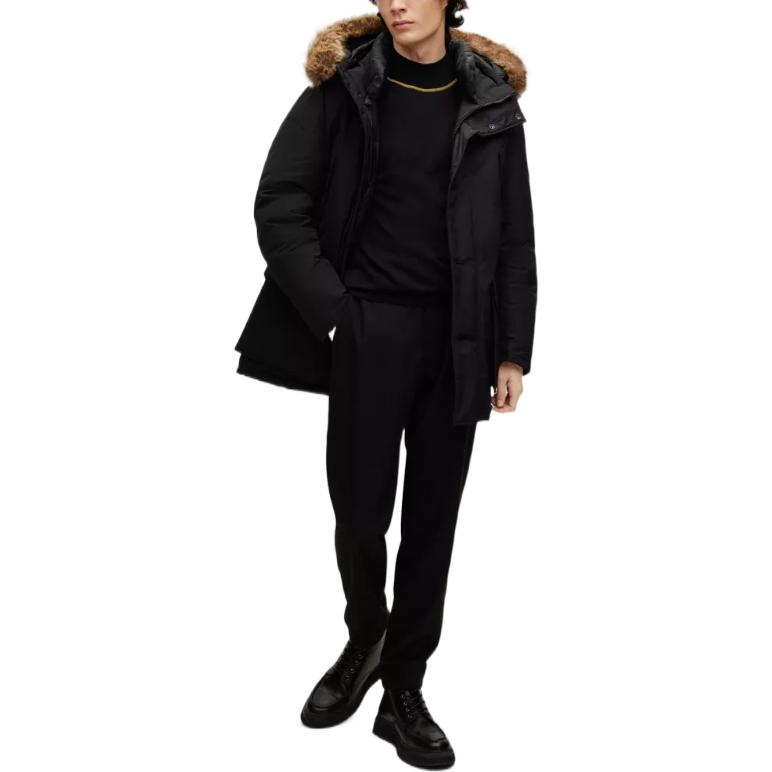 HUGO BOSS FW22  Black Hooded Down Jacket with Large Pockets. 50476899-001 圖 3