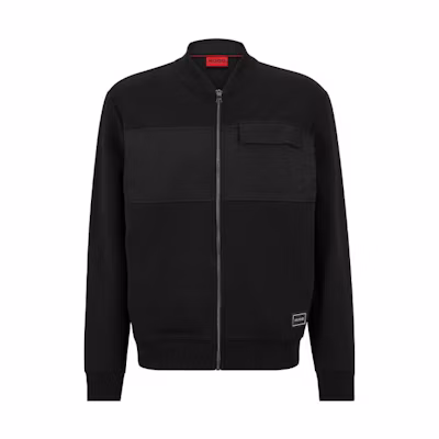 HUGO BOSS FW22 Black Long-Sleeve Jacket with Logo and Stitch Details 50475853-001