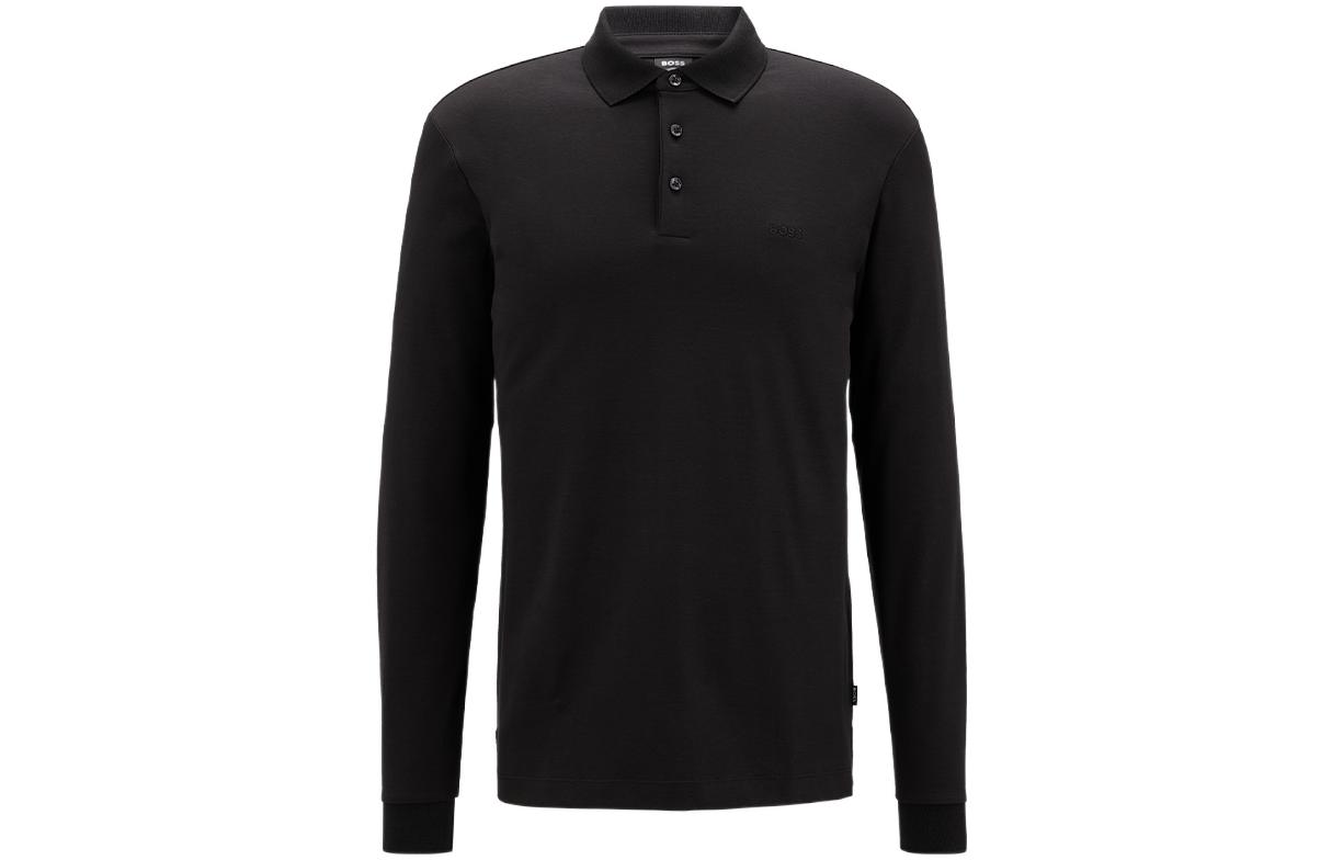 Order HUGO BOSS FW22 黑色長袖純色POLO衫. 50468392-001