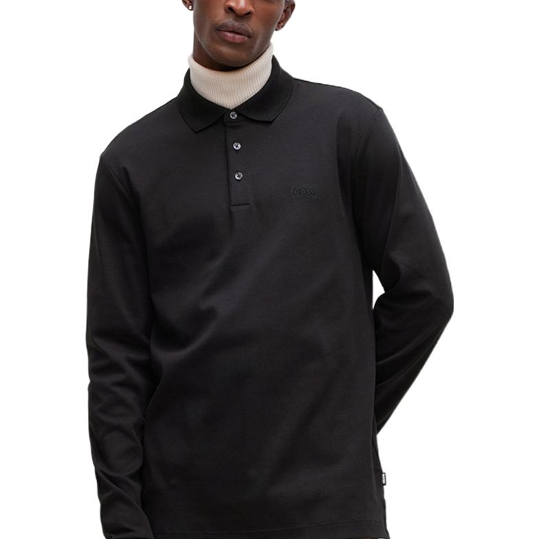 Lookbook HUGO BOSS FW22 黑色長袖純色POLO衫. 50468392-001