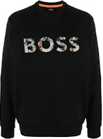 HUGO BOSS FW22 Black Pullover Sweatshirt with Logo Print. 50476140-001 HUGO BOSS FW22 Black Pullover Sweatshirt with Logo Print. 50476140-001