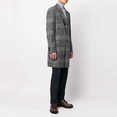 HUGO BOSS FW22 灰色格紋單扣中長大衣 50479580-001 Purchase HUGO BOSS FW22 灰色格紋單扣中長大衣 50479580-001