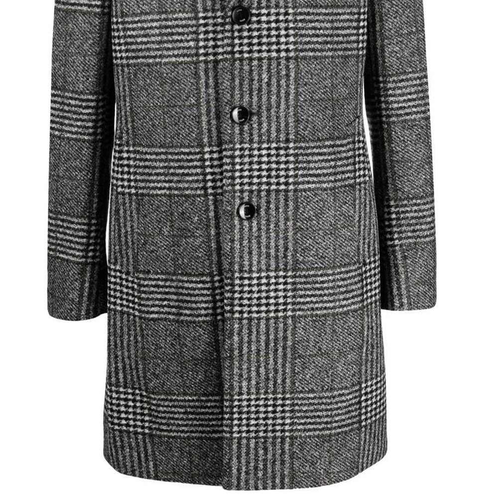 Sizing HUGO BOSS FW22 灰色格紋單扣中長大衣 50479580-001
