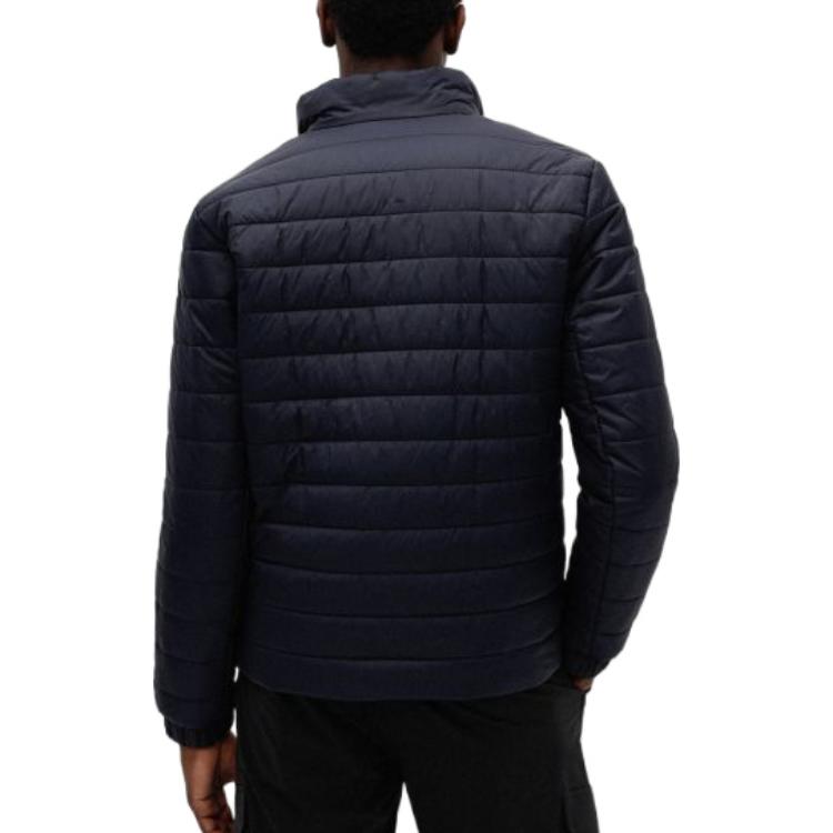 Purchase HUGO BOSS FW22 海軍藍輕便外套 帶標誌拉鏈與立領設計 50468719-405