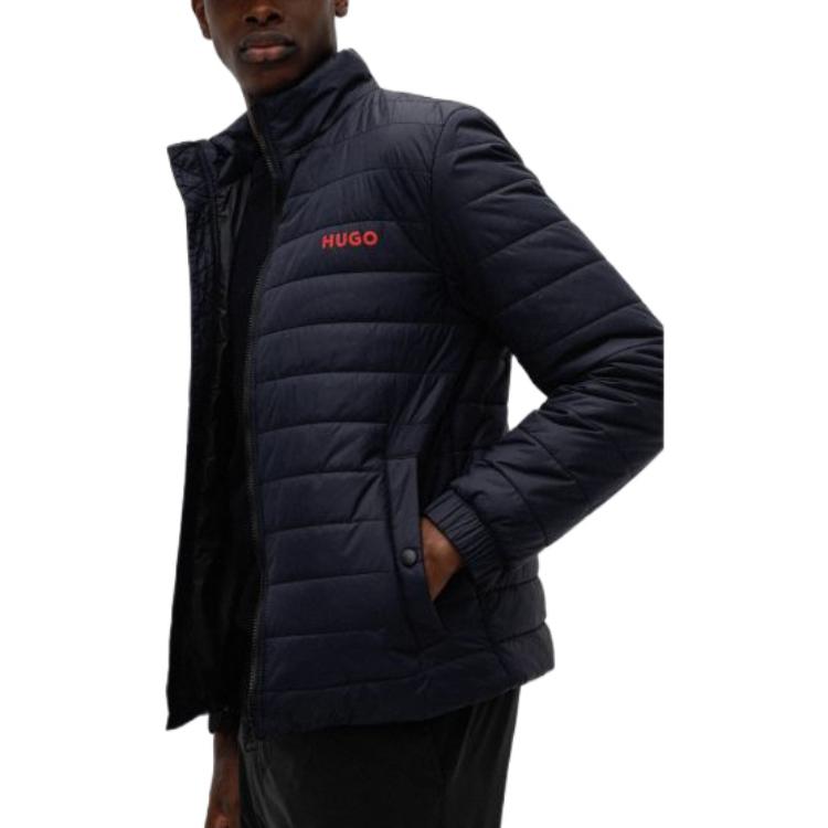 Details for HUGO BOSS FW22 海軍藍輕便外套 帶標誌拉鏈與立領設計 50468719-405