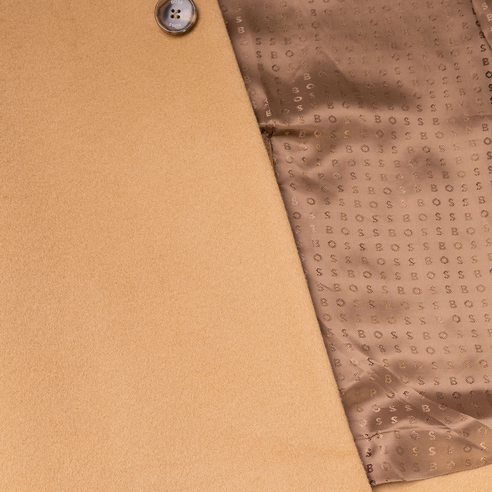 Details for HUGO BOSS FW22  Slim Fit Wool-Cashmere Long Coat Khaki 50479756-260