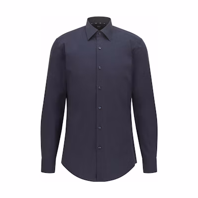 HUGO BOSS FW22 Solid Blue Casual Shirt. 50469345-404