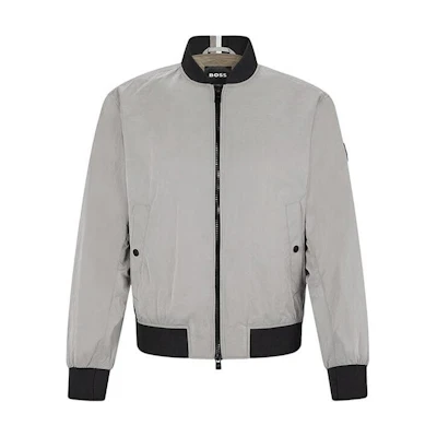 HUGO BOSS FW22 Solid Color Zip-Up Bomber Jacket Light Brown 50469939-131