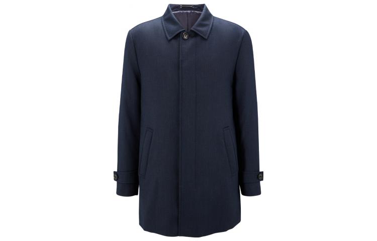 Order HUGO BOSS FW22 經典海軍藍單排扣大衣 50479347-404